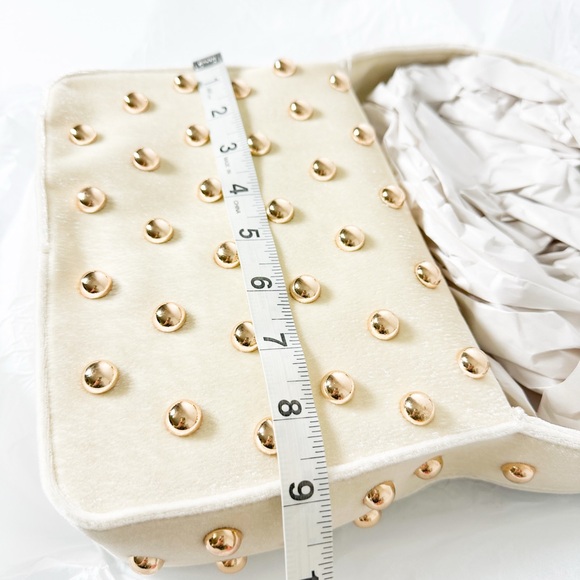 Anthropologie Studded Velvet Shoulder Bag in White NWT - Picture 7 of 14